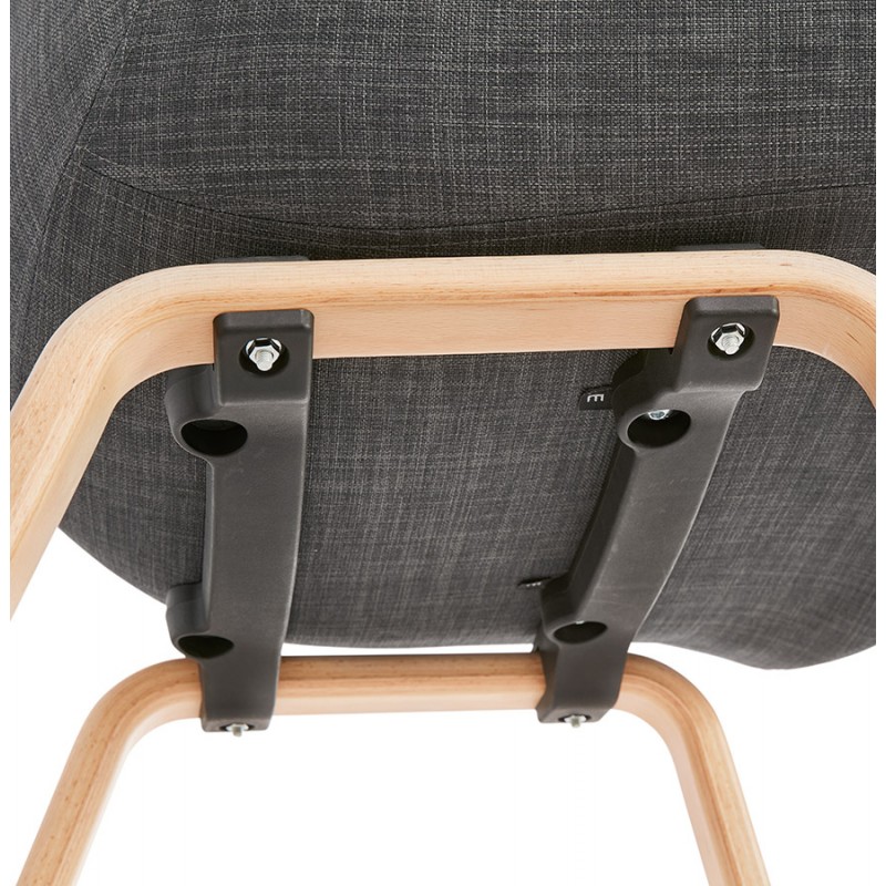 Sedia di design scandinavo con braccioli CALLA in tessuto naturale per piedi (grigio antracite) - image 43115