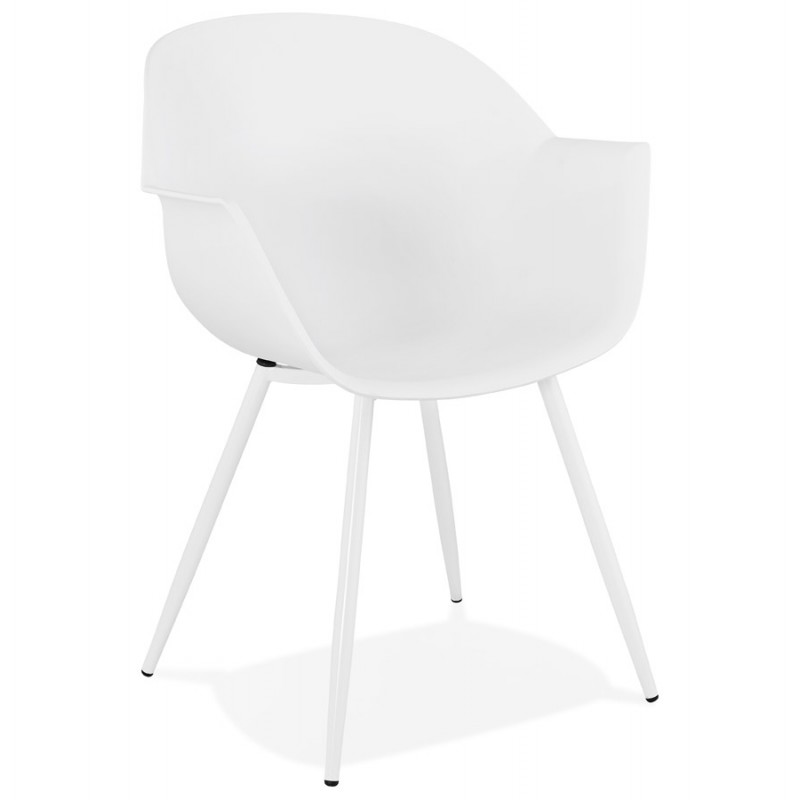 Sedia di design scandinava con braccioli in polipropilene COLZA (bianco) - image 43136