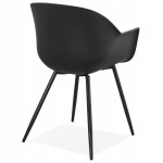 Chaise design scandinave avec accoudoirs COLZA en polypropylène (noir)