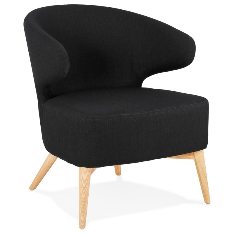 YASUO Designstuhl aus naturfarbenem Holzschuhstoff (schwarz) - image 43187