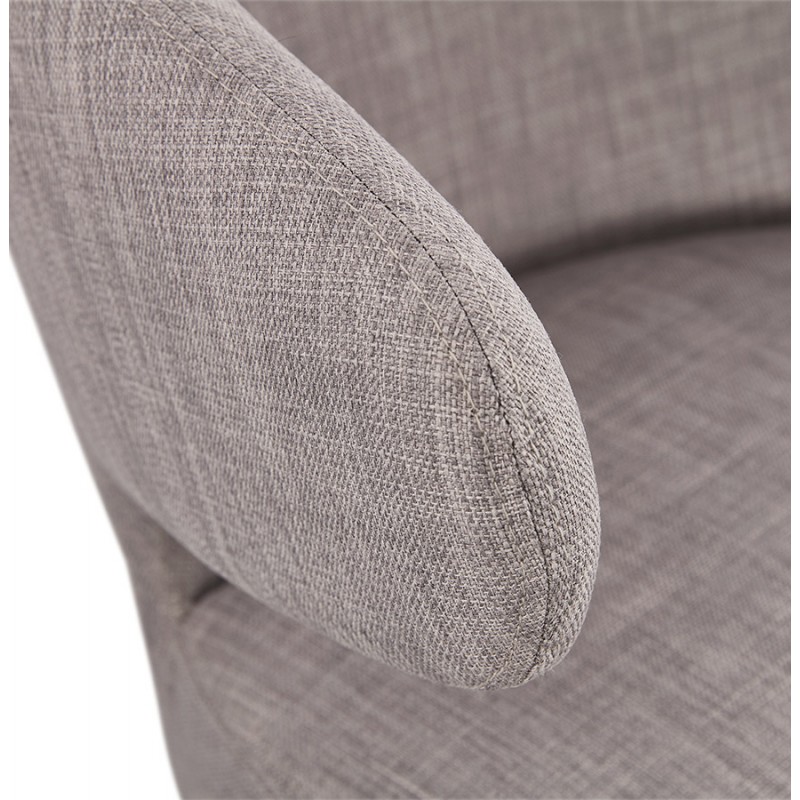 Sedia di design YASUO in tessuto per piedi in legno color naturale (grigio chiaro) - image 43207