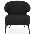YASUO design chair in black metal foot fabric (black)