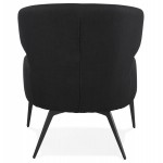 YASUO design chair in black metal foot fabric (black)