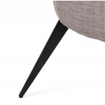 Silla de diseño YASUO en tejido de pie de metal negro (gris claro)