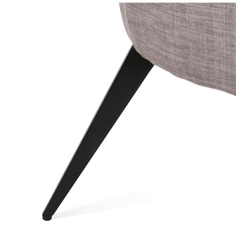 Fauteuil design YASUO en tissu pieds métal couleur noire (gris clair) - image 43246