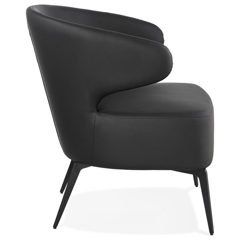 YASUO Designstuhl aus Polyurethan Füße Metall schwarz (schwarz) - image 43250