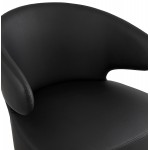 Sedia YASUO design in poliuretano piedi metallo nero (nero)