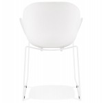 Chaise design CIRSE en polypropylène pieds métal couleur blanche (blanc)