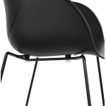 Chaise design CIRSE en polypropylène pieds métal couleur noire (noir)