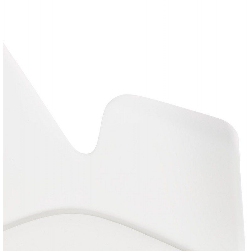 Silla de diseño escandinavo con apoyabrazos de madera de color natural de pies ARUM (blanco) - image 43290