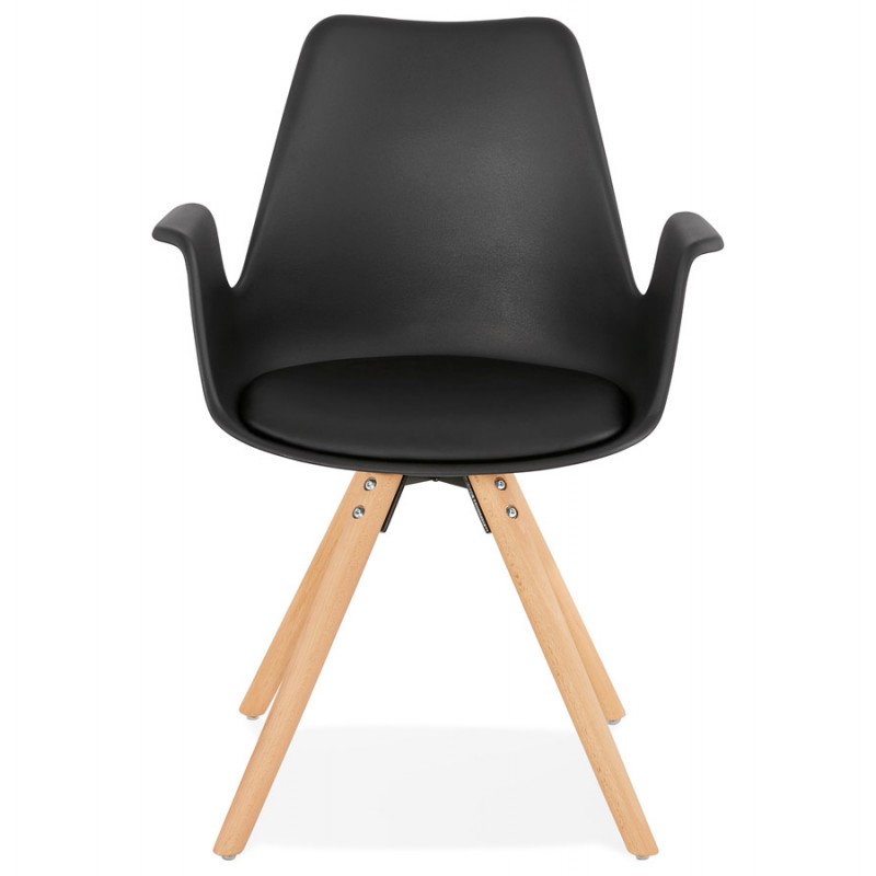 Sedia di design scandinava con piedi ARUM piedi di colore naturale piede in legno inquieto (nero) - image 43295