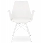 Chaise design industrielle avec accoudoirs ORCHIS en polypropylène (blanc)