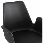 Chaise design industrielle avec accoudoirs ORCHIS en polypropylène (noir)