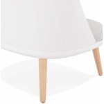 Fauteuil lounge design scandinave AGAVE (blanc, gris clair)