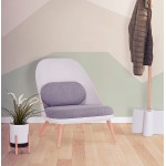 Fauteuil lounge design scandinave AGAVE (blanc, gris clair)