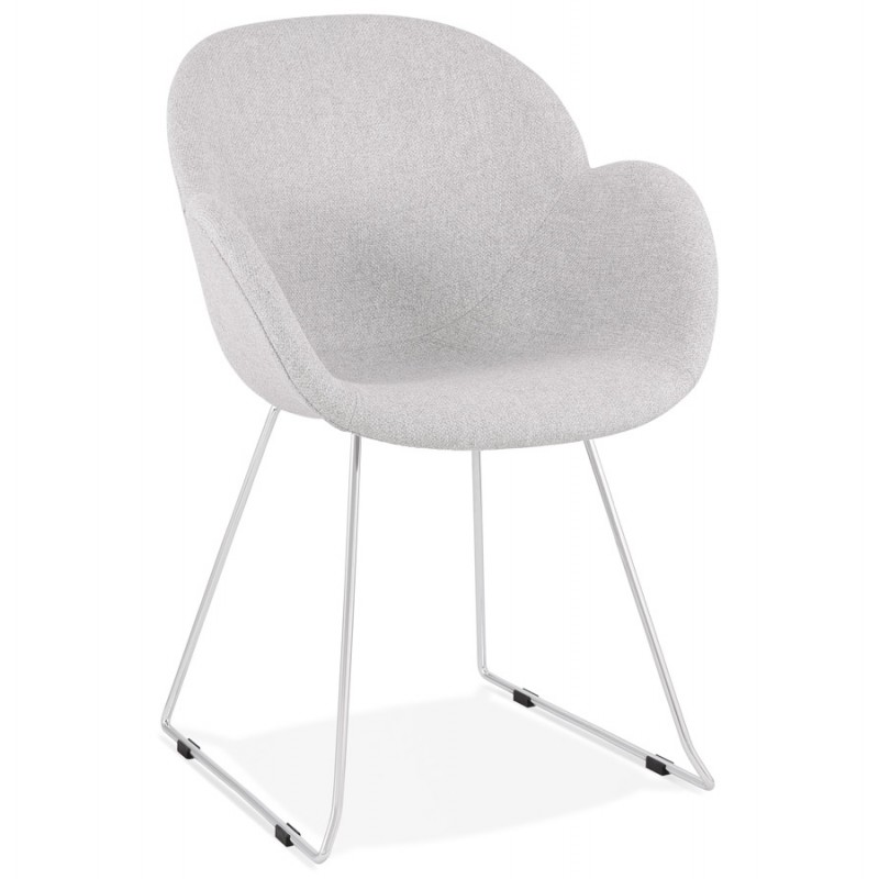 ADELE konverkint Fuß Design Stuhl aus Stoff (hellgrau) - image 43351