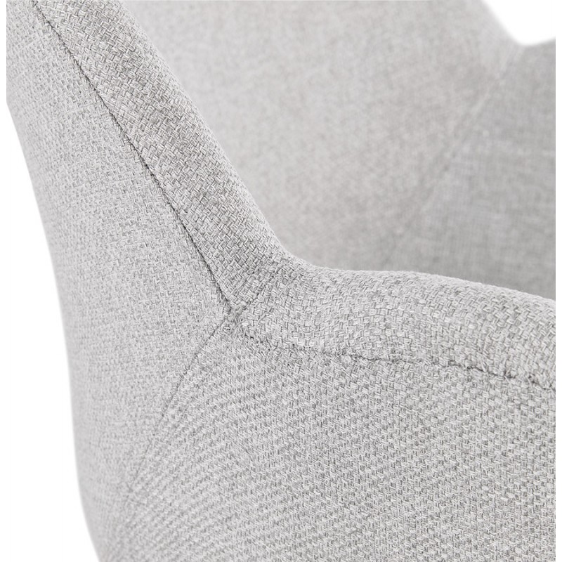 TOM Industrie-Stil Design Stuhl aus schwarzem Metall Fußstoff (hellgrau) - image 43385