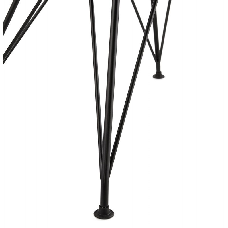 TOM Industrie-Stil Design Stuhl aus schwarzem Metall Fußstoff (hellgrau) - image 43386