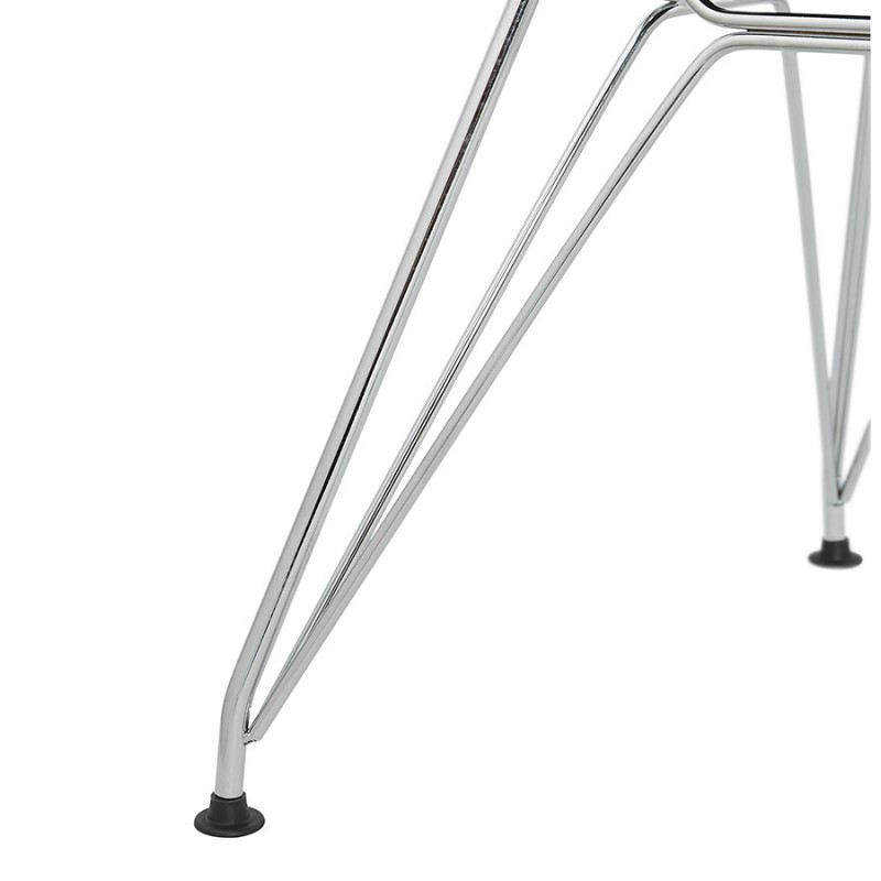 TOM industrial style design chair in chrome metal foot fabric (light grey) - image 43400