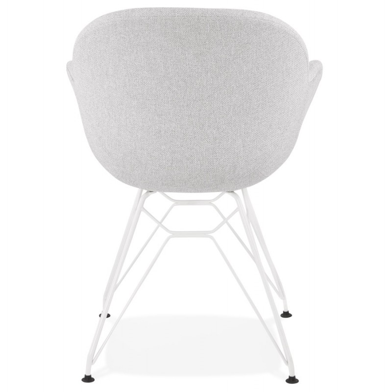 TOM Industrie-Stil Design Stuhl aus weiß lackiertem Metallstoff (hellgrau) - image 43406