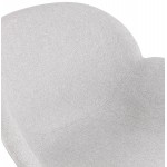 Chaise design style industriel TOM en tissu métal peint blanc (gris clair)