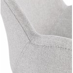 Chaise design style industriel TOM en tissu métal peint blanc (gris clair)