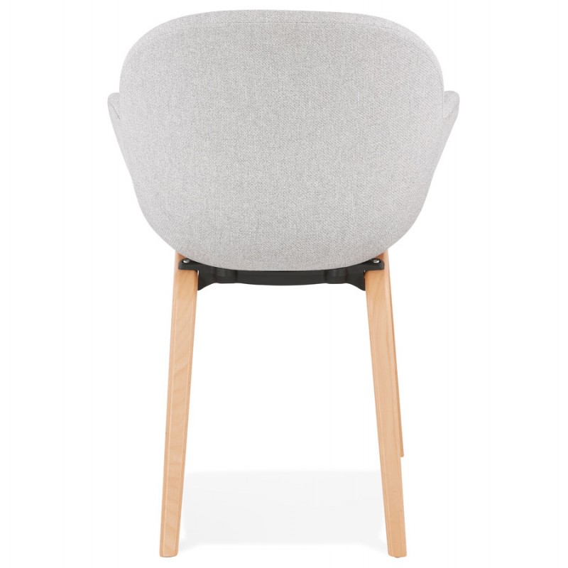 Scandinavian design chair with CALLA armrests in natural-colored foot fabric (light grey) - image 43417