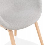 Chaise design scandinave avec accoudoirs CALLA en tissu pieds couleur naturelle (gris clair)