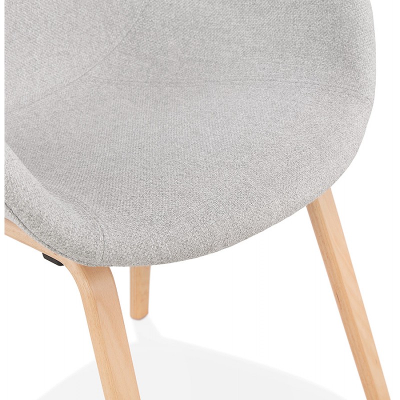 Chaise design scandinave avec accoudoirs CALLA en tissu pieds couleur naturelle (gris clair) - image 43419