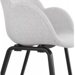 Sedia di design scandinava con braccioli CALLA in tessuto nero per piedi (grigio chiaro)