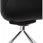 Chaise de bureau sur roulettes SORBIER en polypropylène pieds métal chromé (noir)