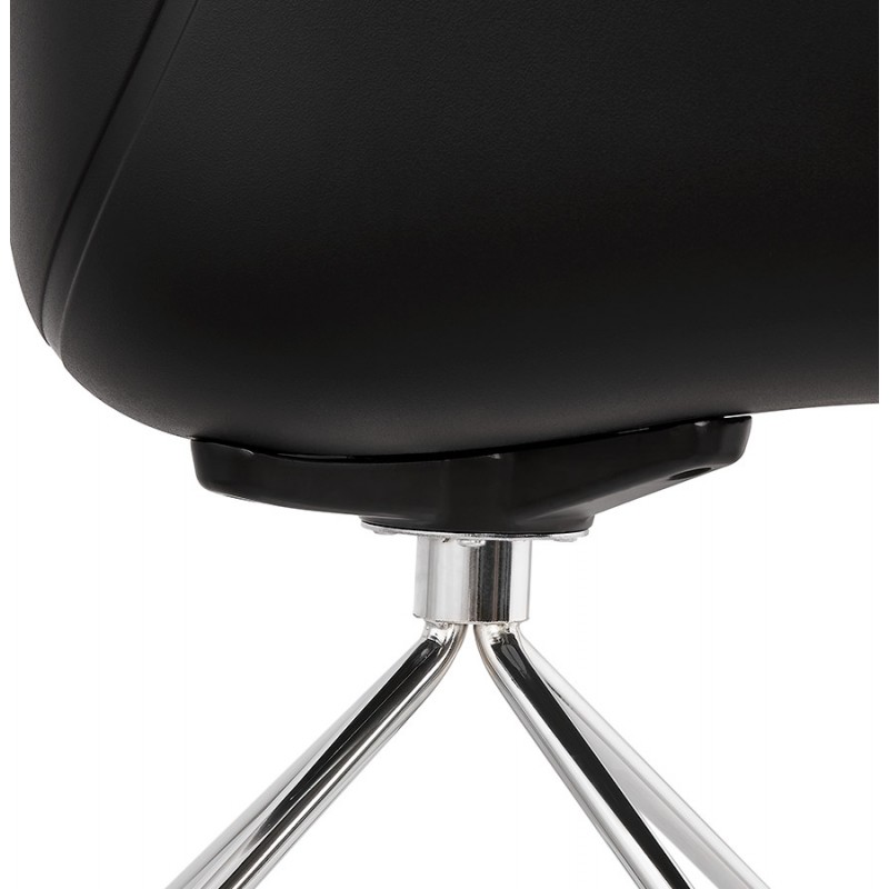 SORBIER Schreibtischstuhl auf Rädern aus Polypropylen Chrom Metallfüße (schwarz) - image 43476