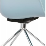 Silla de escritorio SORBIER sobre ruedas en patas de metal cromado de polipropileno (azul cielo)