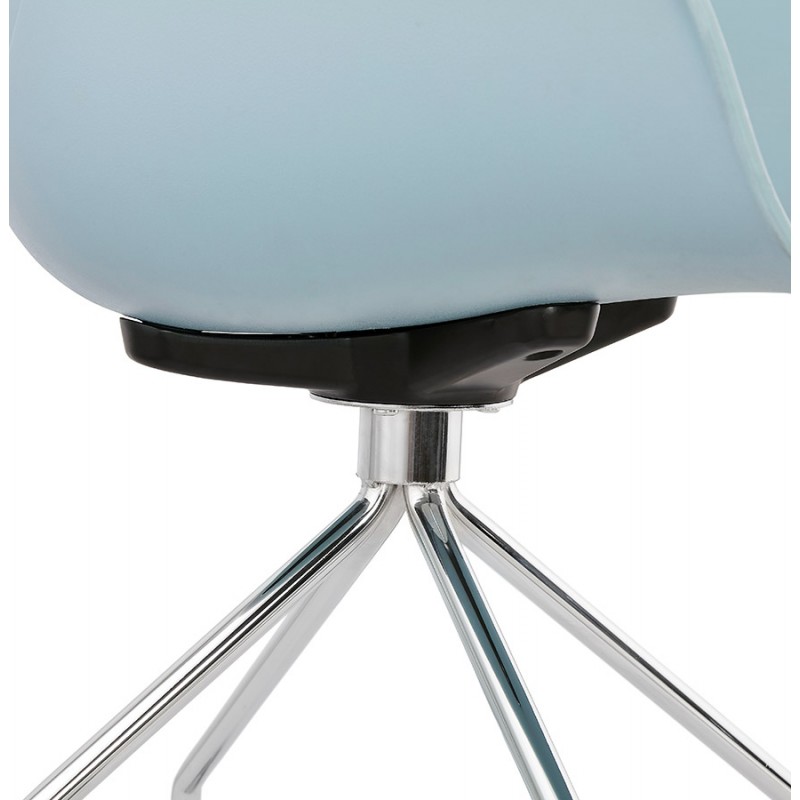 SORBIER desk chair on wheels in polypropylene chrome metal feet (sky blue) - image 43483
