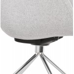 Chaise de bureau sur roulettes CAPUCINE en tissu (gris clair)
