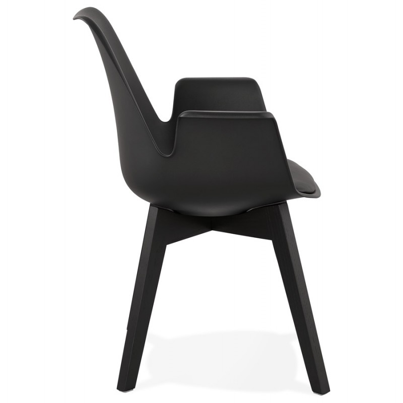 Scandinavian design chair with KALLY feet black wooden foot (black) - image 43565