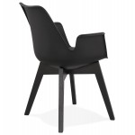 Scandinavian design chair with KALLY feet black wooden foot (black)