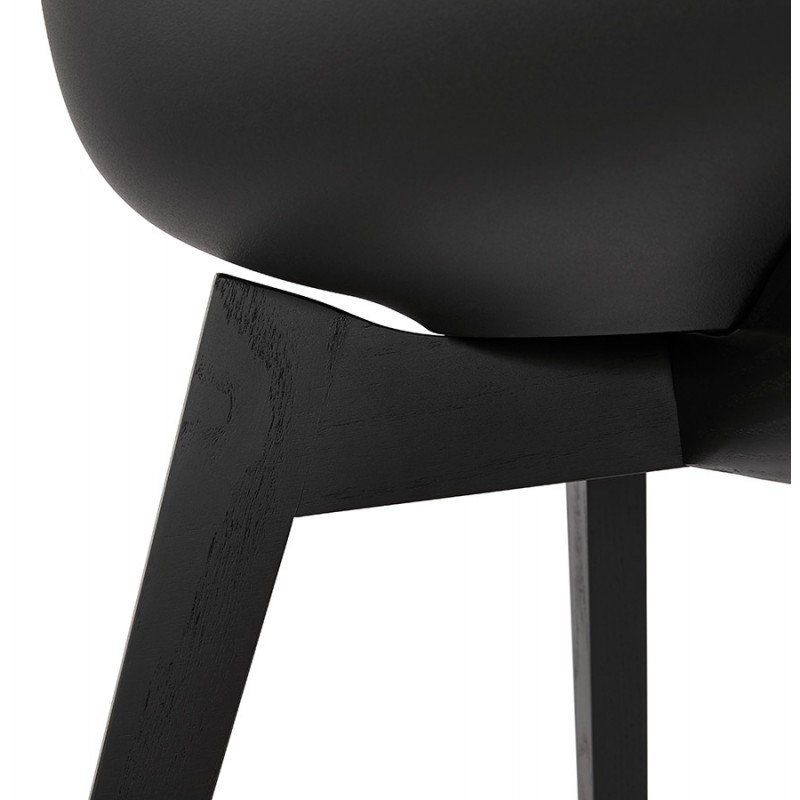 Chaise design scandinave avec accoudoirs KALLY pieds bois couleur noire (noir) - image 43570