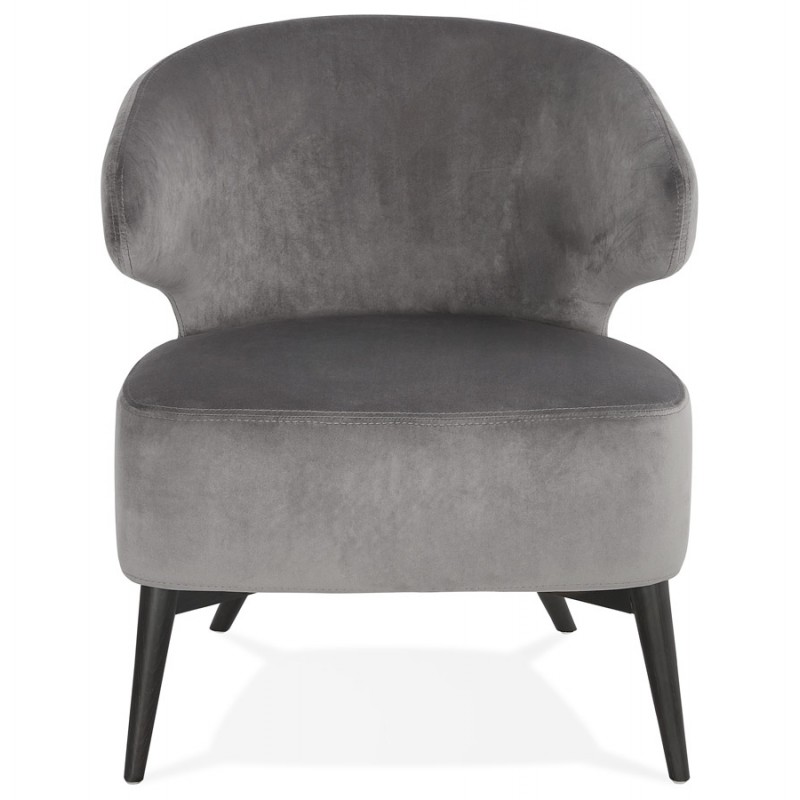 YASUO design chair in velvet feet black (grey) - image 43602