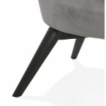 Sedia yASUO design in velluto piedi nero (grigio)