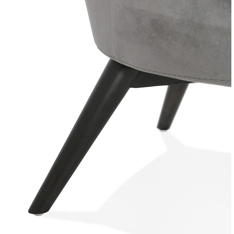 Sedia yASUO design in velluto piedi nero (grigio) - image 43607
