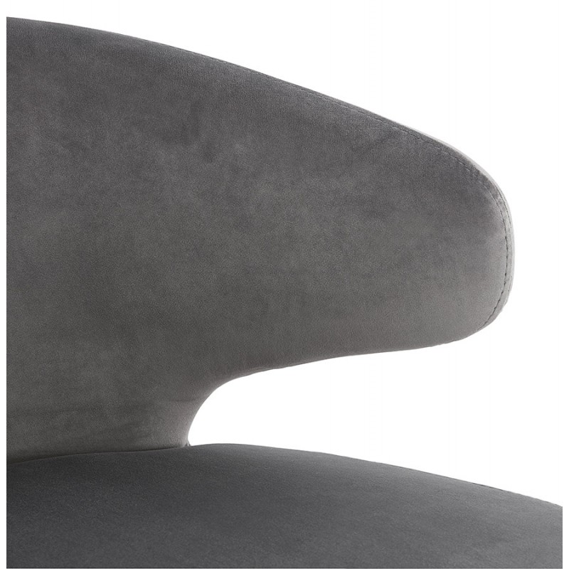 YASUO Designstuhl aus naturfarbenem Holzfußsamt (grau) - image 43610