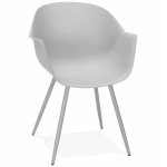 Scandinavian design chair with COLZA armrests in polypropylene (grey)