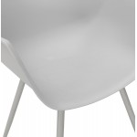 Chaise design scandinave avec accoudoirs COLZA en polypropylène (gris)