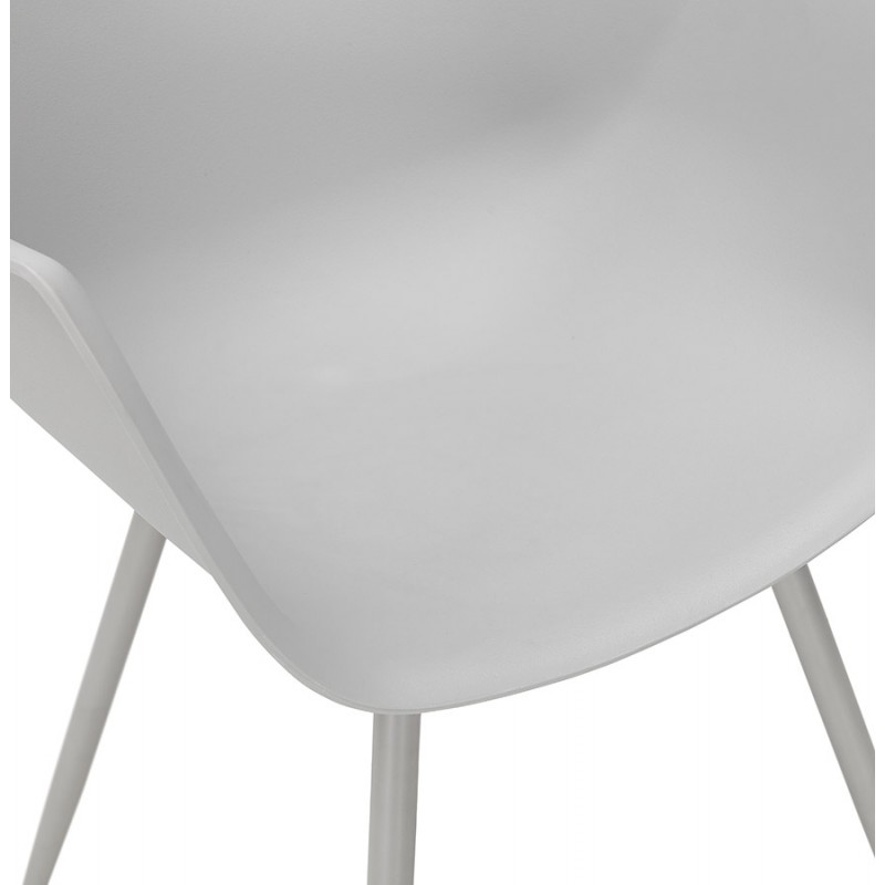 Silla de diseño escandinavo con apoyabrazos COLZA en polipropileno (gris) - image 43703