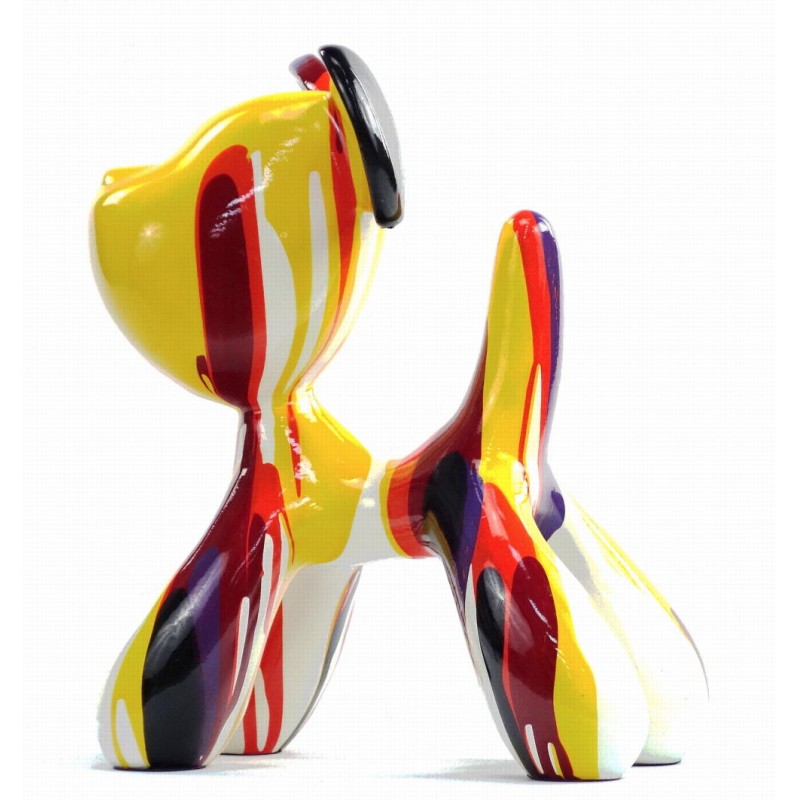 Set of 2 statues decorative sculptures design COUPLE OF CHIENS in resin H29 cm (Multicolored) - image 43743