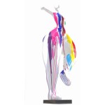 Statua scultura decorativa disegno DONNA ELEGANTE in resina H138 cm (multicolore)