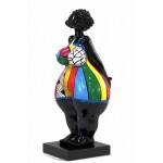 Statue decorative sculpture design WOMAN EXOTIC DEBOUT in resin H66 cm (Multicolored)