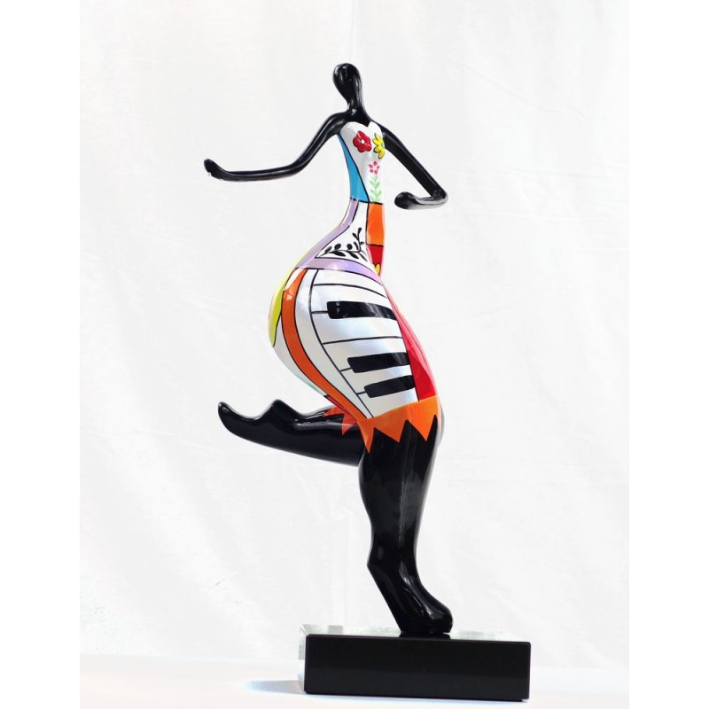 Set of 3 design decorative sculptures woman RUMBA statues resin H51 (multicolor) - image 44386