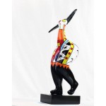 Conjunto de diseño 3 estatuas RUMBA mujer esculturas decorativas resina H51 (multicolor)